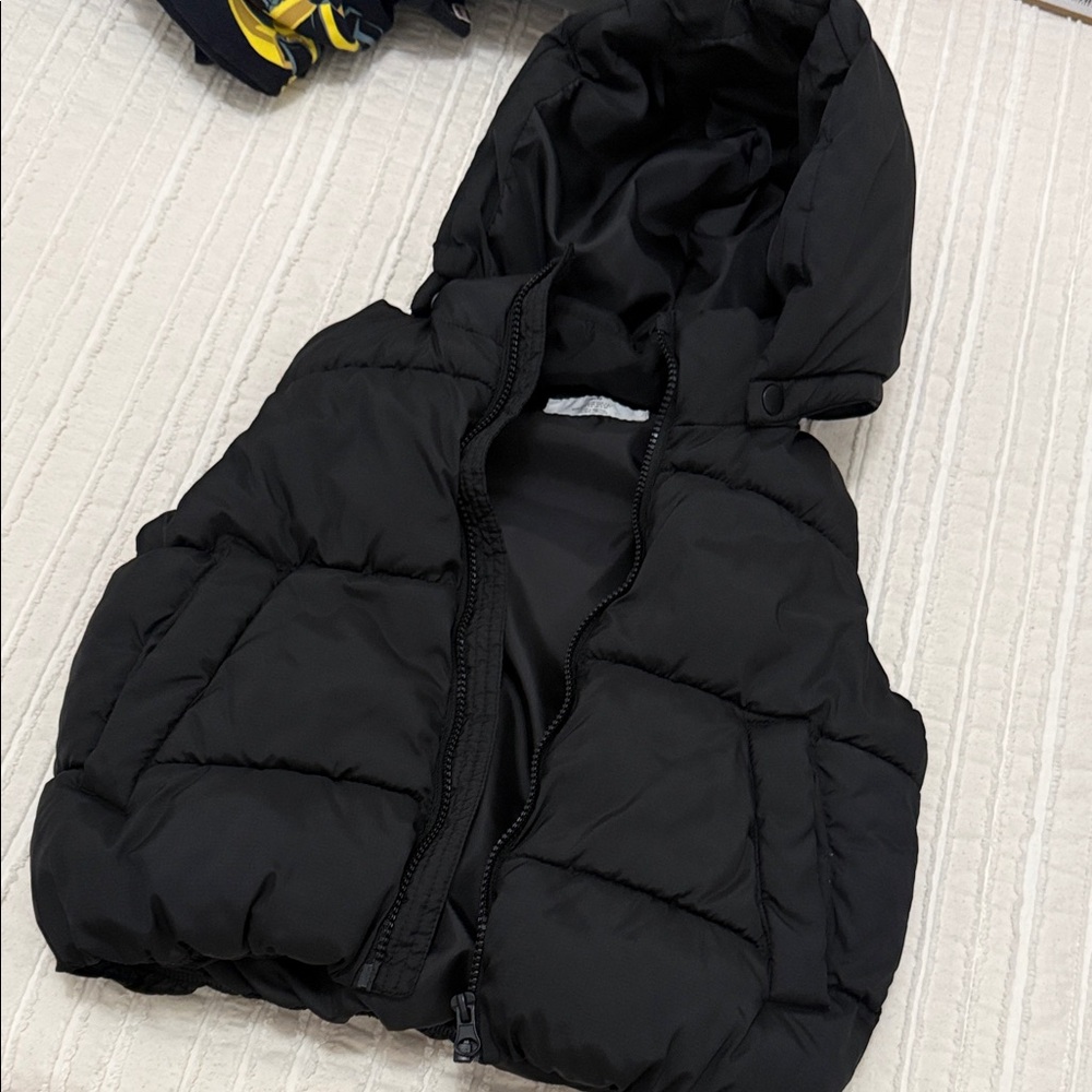 H&M Black Puffer Vest with Hood - Kids